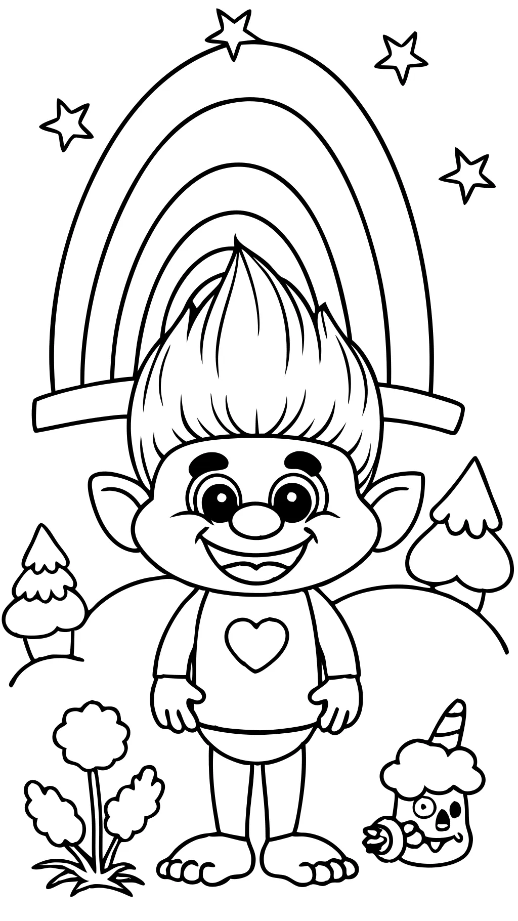 easy trolls coloring pages